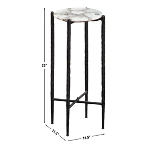 Octavio White Agate Top Chairside Table