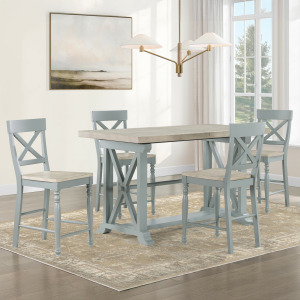 Darcy 5-Piece Counter Dining Set, Green Finish