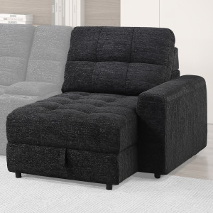 Snyder Black RAF Chaise w/ Storage