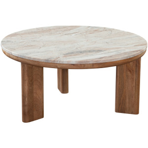 Sidney Brown Marble Top Cocktail Table