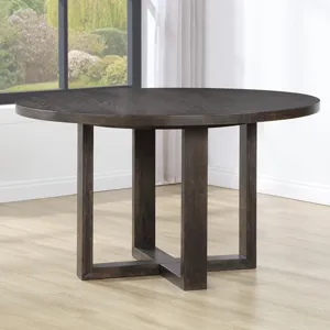 Evan Brown Round Dining Table