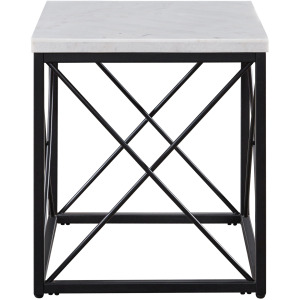 Skyler White Marble Top Square End Table