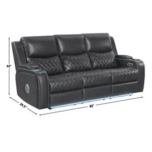 Luna Charcoal Power Sofa