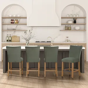 Artemis Chive Green Velvet Counter Chair