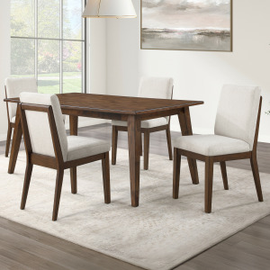 Canton 5-Piece 72″ Upholstered Side Chair Dining Set