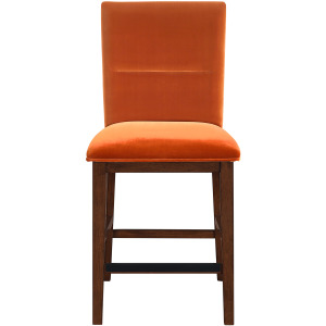 Zen Orange Velvet Counter Chair