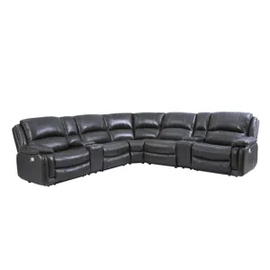 Denver Armless Leather Sectional Chair, Charcoal