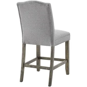 Grayson 5-Piece Marble Top Counter Height Dining Table Set with Gray Chairs