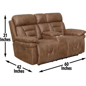 Brock Dual-Power Console Loveseat