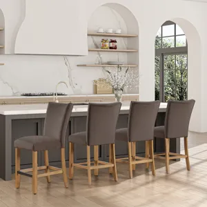 Artemis Brown Velvet Counter Chair
