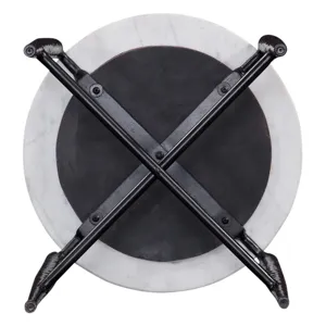 Loxie White Marble Top Round End Table