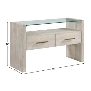 Garland Glass Top Sofa Table, Blonde Finish