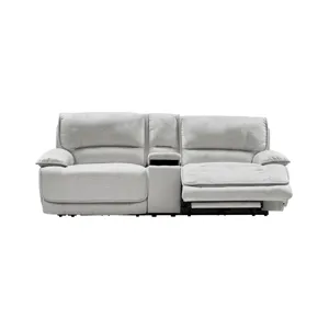 Olsen Silver Power Reclining Loveseat Sectional