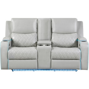 Luna Ice Power Console Loveseat