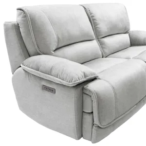 Olsen Silver Power Reclining Loveseat Sectional