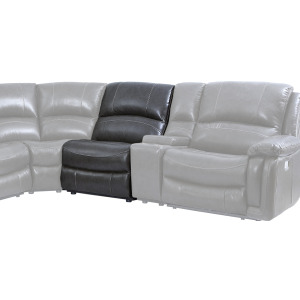 Denver Dual-Power Leather Armless Recliner, Charcoal