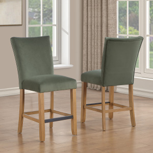 Artemis Chive Green Velvet Counter Chair