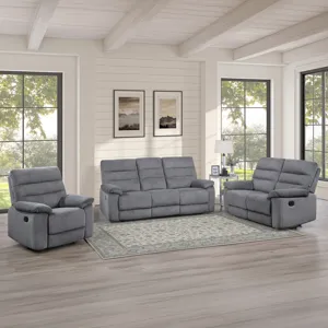 Cozy Gray Manual Recliner