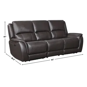 Alexandria Power Leather Reclining Sofa Living Room Set