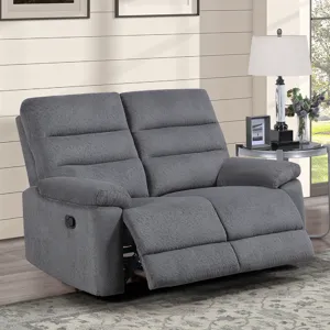Cozy Gray Manual Recliner Loveseat