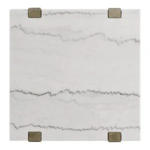 Perth White Marble Top End Table