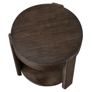Salina Espresso Round End Table