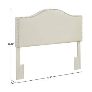 Zoe Cream Pu Headboard - Full/Queen