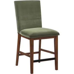 Zen Green Velvet Counter Chair