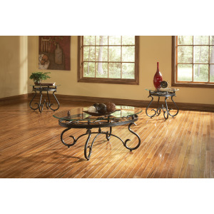 Lola 3 Pack Glass Top Occasional Table Set