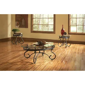 Lola 3 Pack Glass Top Occasional Table Set