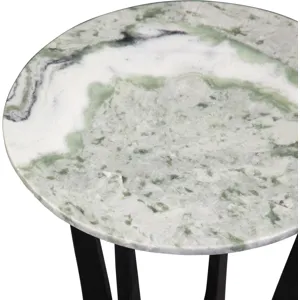 Hoxley Green Onyx Top Round End Table