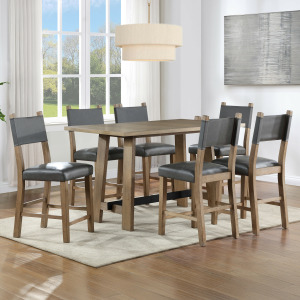 Aubrey Brown 7-Piece Counter Height Dining Set