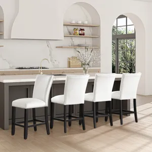 Artemis White Pu Counter Chair
