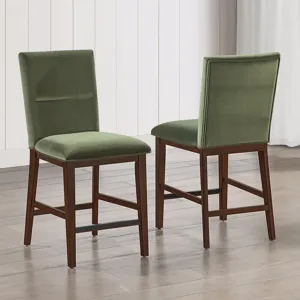 Zen Green Velvet Counter Chair