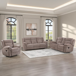 Mallory Sydney Brown 3-Piece Reclining Living Room Set
