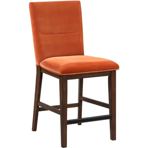 Zen Orange Velvet Counter Chair