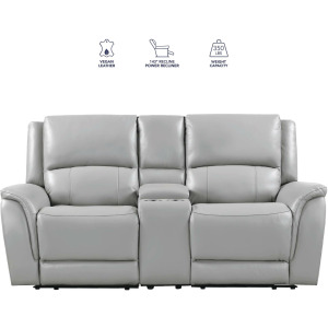Alexandria Leather Power Reclining Conso Living Room Set
