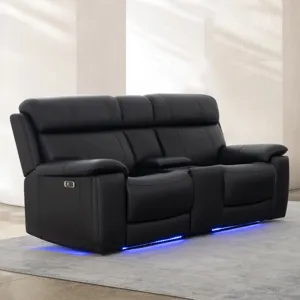 Zenith Black Power Console Loveseat