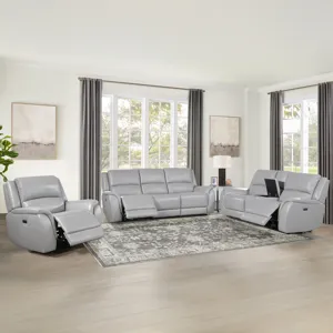 Alexandria Power Leather Reclining Set