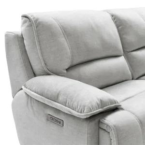 Olsen Silver Power Reclining Loveseat Sectional