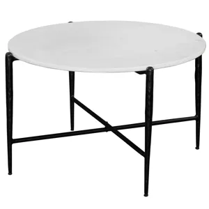 Loxie White Marble Top Round Cocktail Tb