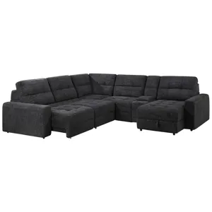 Snyder Black 6-Piece Reclining Sectional