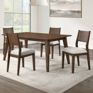 Canton 72" Solid Wood Table, 4 Side Chairs