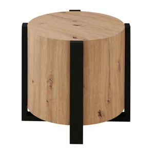 Darcie Faux Wood Round End Table