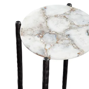 Octavio White Agate Top Chairside Table