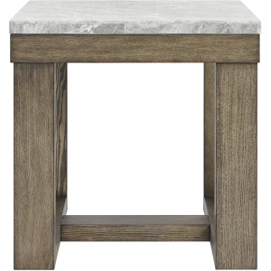 Calla Gray Marble Top Square End Table