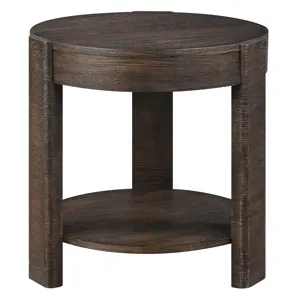 Salina Espresso Round End Table
