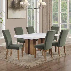 Artemis 70\" Rectangle White Marble Table, Tan