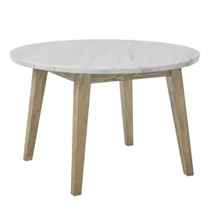 Vida White Marble Top Round Dining Table