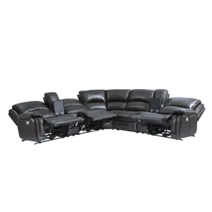 Denver Armless Leather Sectional Chair, Charcoal